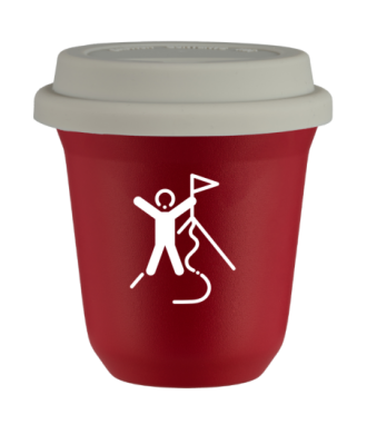 Tasse 150 ml ROUGE "Escalade 1 (blanc)", avec couvercle blanc Tasse 150 ml ROUGE "Escalade 1 (blanc)", avec couvercle blanc