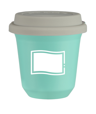 Tasse 80 ml TURQUOISE "Drapeau polonais (blanc)", avec couvercle blanc Tasse 80 ml TURQUOISE "Drapeau polonais (blanc)", avec couvercle blanc