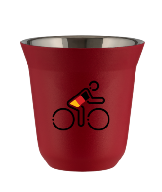 Tasse 150 ml ROUGE "Cycliste aux couleurs allemandes (noir)" Tasse 150 ml ROUGE "Cycliste aux couleurs allemandes (noir)"