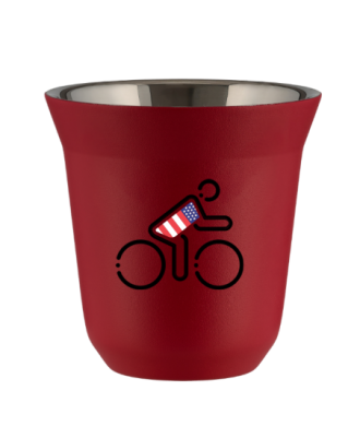 Tasse 150 ml ROUGE "Cycliste aux couleurs britanniques" Tasse 150 ml ROUGE "Cycliste aux couleurs britanniques"