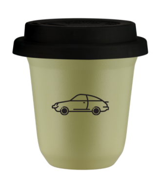 Tasse 150 ml PISTACHE "Voiture (noir)", avec couvercle noir Tasse 150 ml PISTACHE "Voiture (noir)", avec couvercle noir