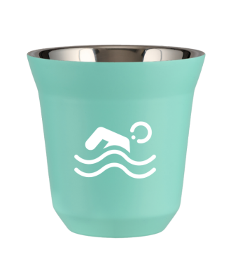 Tasse 80 ml TURQUOISE "Natation (blanc)" Tasse 80 ml TURQUOISE "Natation (blanc)"