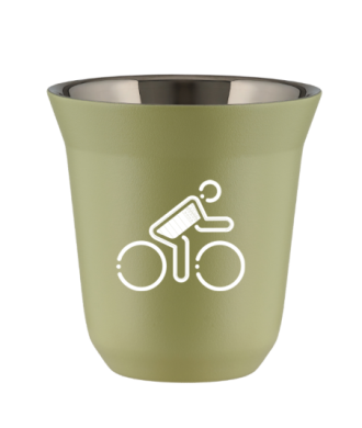 Tasse 150 ml PISTACHE "Cycliste aux couleurs britanniques (blanc)" Tasse 150 ml PISTACHE "Cycliste aux couleurs britanniques (blanc)"