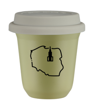 Tasse 150 ml PISTACHE "Pologne", avec couvercle blanc Tasse 150 ml PISTACHE "Pologne", avec couvercle blanc