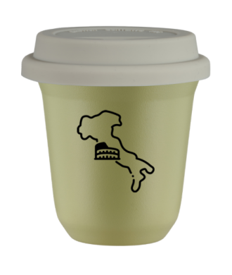 Tasse 150 ml PISTACHE "Italie", avec couvercle blanc Tasse 150 ml PISTACHE "Italie", avec couvercle blanc