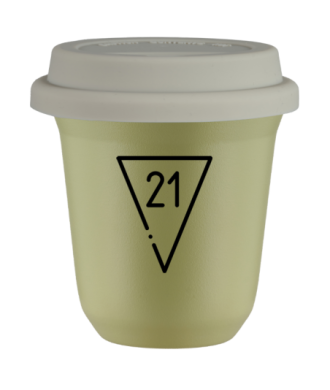 Tasse 150 ml PISTACHE "21", avec couvercle blanc Tasse 150 ml PISTACHE "21", avec couvercle blanc