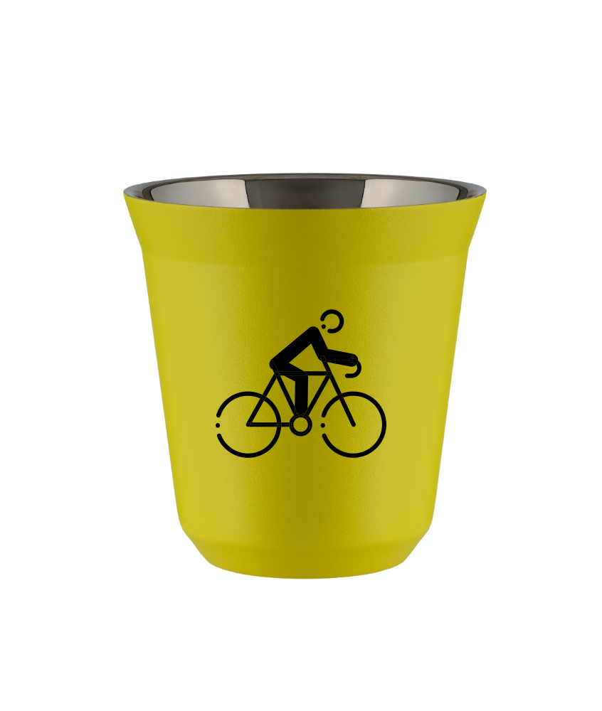 Tasse 150 ml JAUNE "Cyclisme 3 (noir)" Tasse 150 ml JAUNE "Cyclisme 3 (noir)"