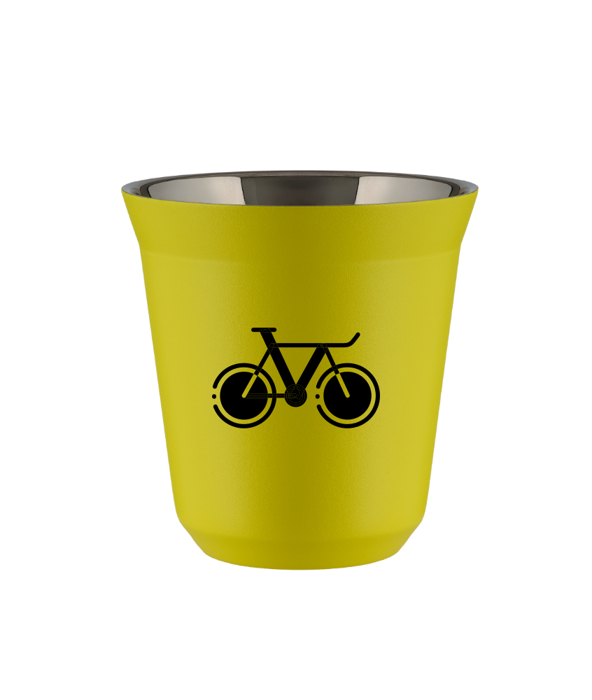 Tasse 150 ml JAUNE "Vélo 1 (noir)" Tasse 150 ml JAUNE "Vélo 1 (noir)"