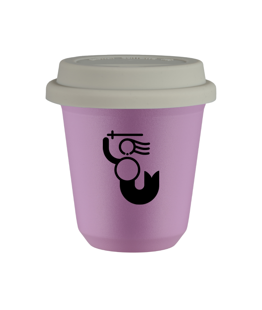 Tasse 150 ml LILAS "WARSZAWSKA SYRENKA", avec couvercle blanc Tasse 150 ml LILAS "WARSZAWSKA SYRENKA", avec couvercle blanc