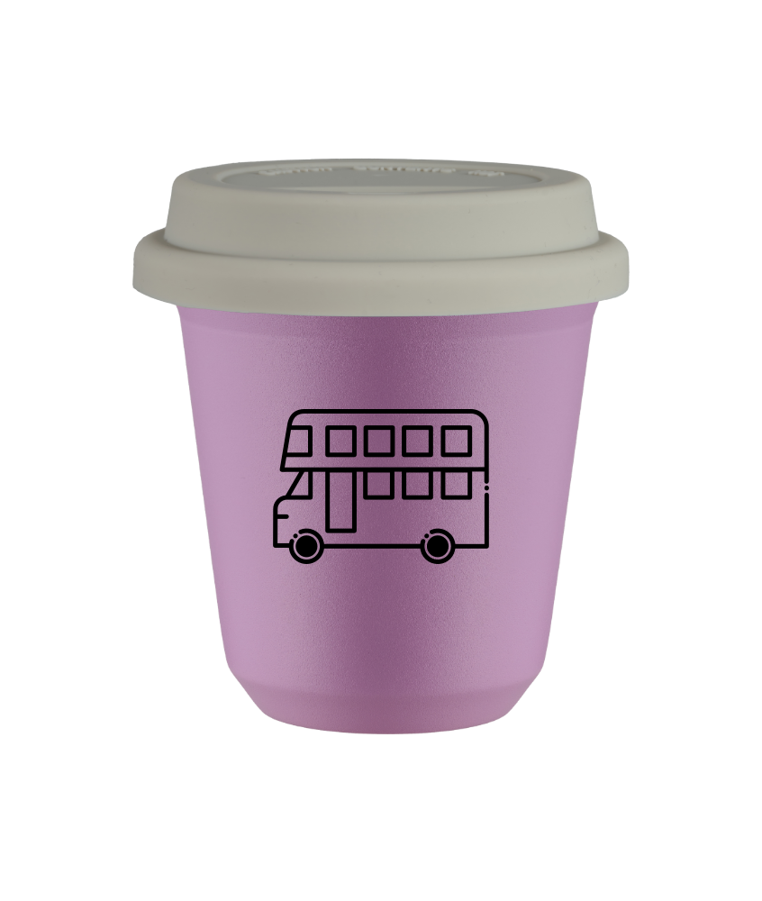 Tasse 150 ml LILAS "Bus", avec couvercle blanc Tasse 150 ml LILAS "Bus", avec couvercle blanc