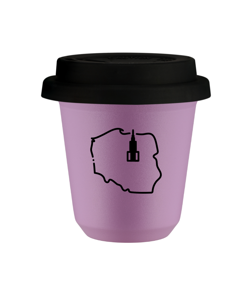 Tasse 150 ml LILAS "Pologne (noir)", avec couvercle noir Tasse 150 ml LILAS "Pologne (noir)", avec couvercle noir
