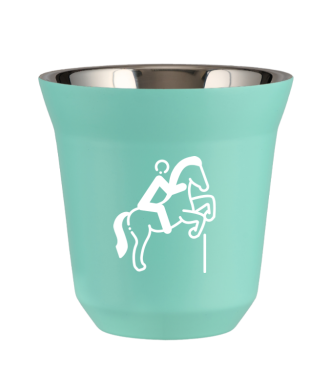 Tasse 80 ml TURQUOISE "Équitation 1 (blanc)" Tasse 80 ml TURQUOISE "Équitation 1 (blanc)"