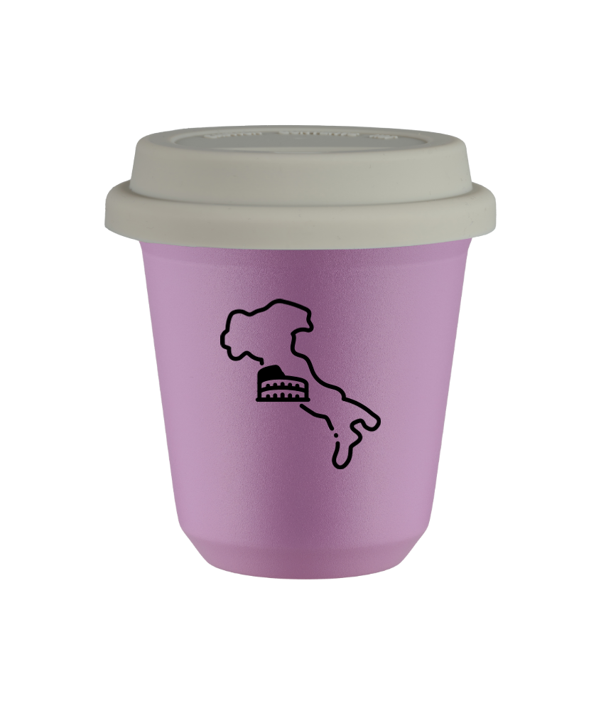 Tasse 150 ml LILAS "Italie", avec couvercle blanc