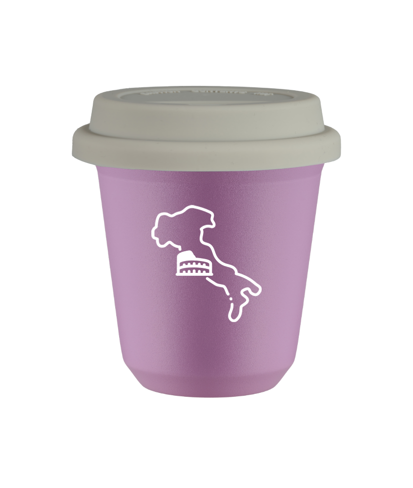 Tasse 150 ml LILAS "Italie (blanc)", avec couvercle blanc