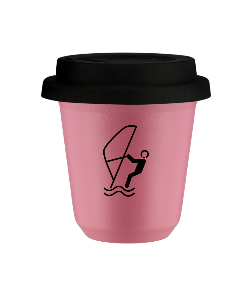 Tasse 150 ml ROSE "Sports nautiques (noir)", avec couvercle noir Tasse 150 ml ROSE "Sports nautiques (noir)", avec couvercle noir