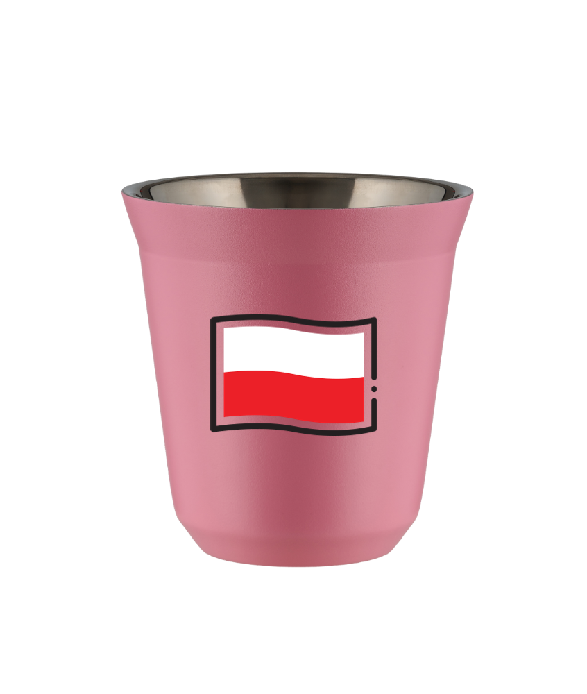 Tasse 150 ml ROSE "Drapeau polonais (noir)"