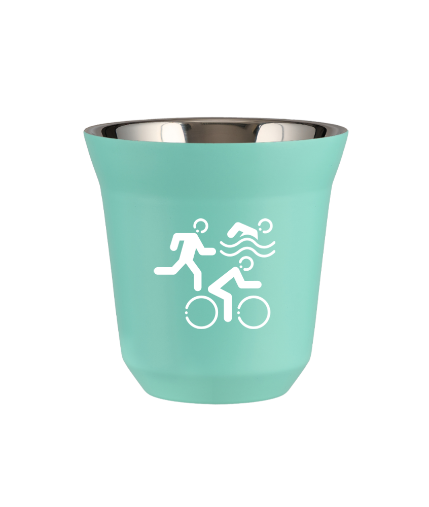 Tasse 80 ml TURQUOISE "Sports (blanc)"