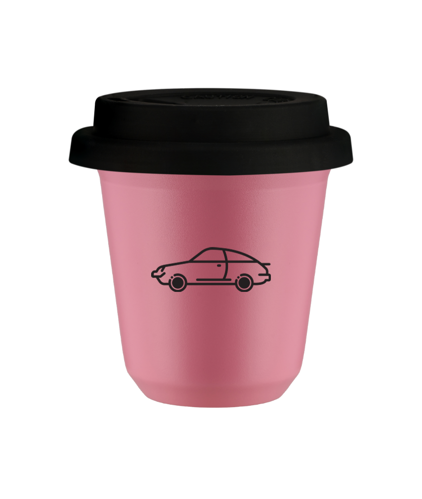 Tasse 150 ml ROSE "Voiture", avec couvercle noir Tasse 150 ml ROSE "Voiture", avec couvercle noir