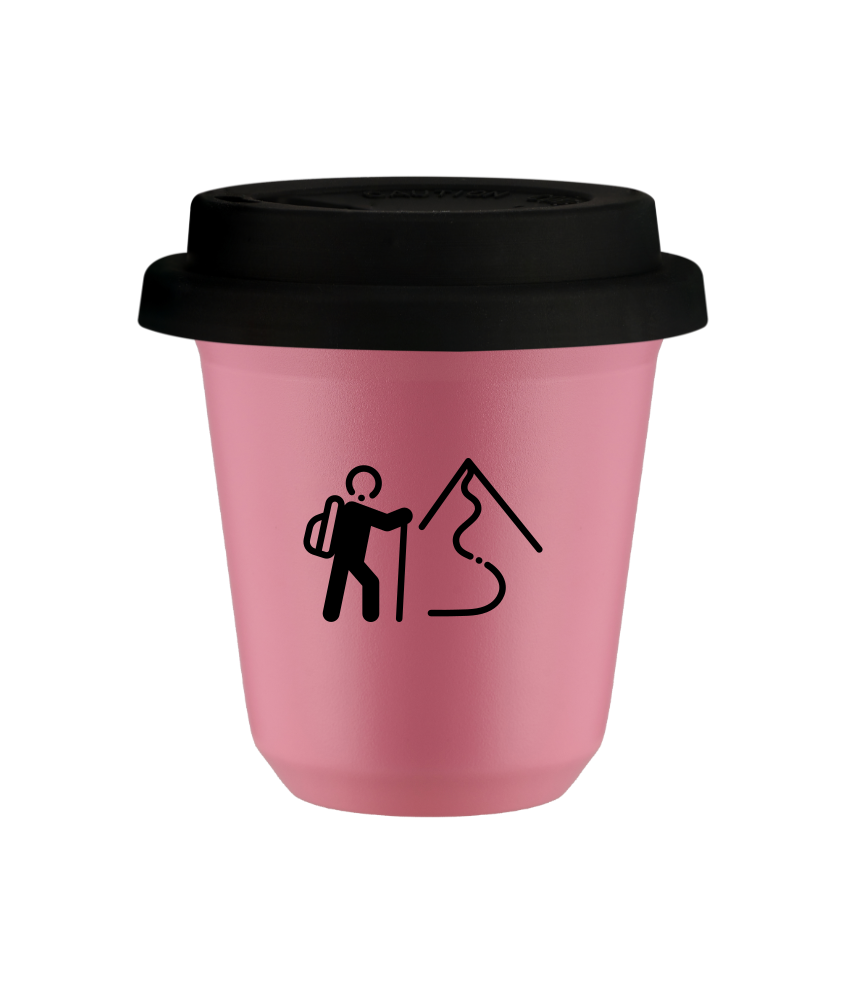 Tasse 150 ml ROSE "Escalade 2", avec couvercle noir Tasse 150 ml ROSE "Escalade 2", avec couvercle noir