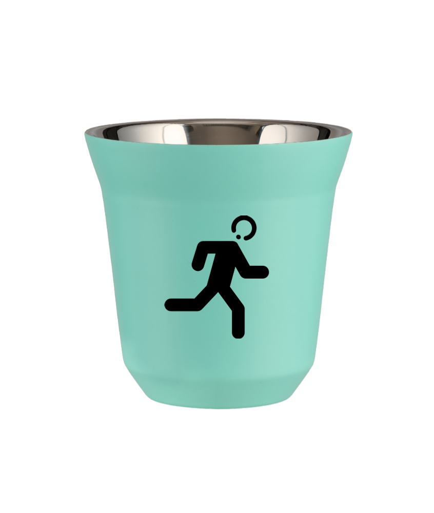 Tasse 80 ml TURQUOISE "Coureur (noir)"
