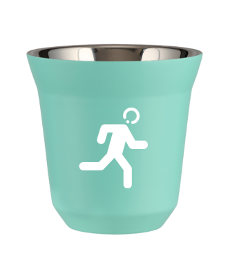 Tasse 80 ml TURQUOISE "Coureur (blanc)" Tasse 80 ml TURQUOISE "Coureur (blanc)"