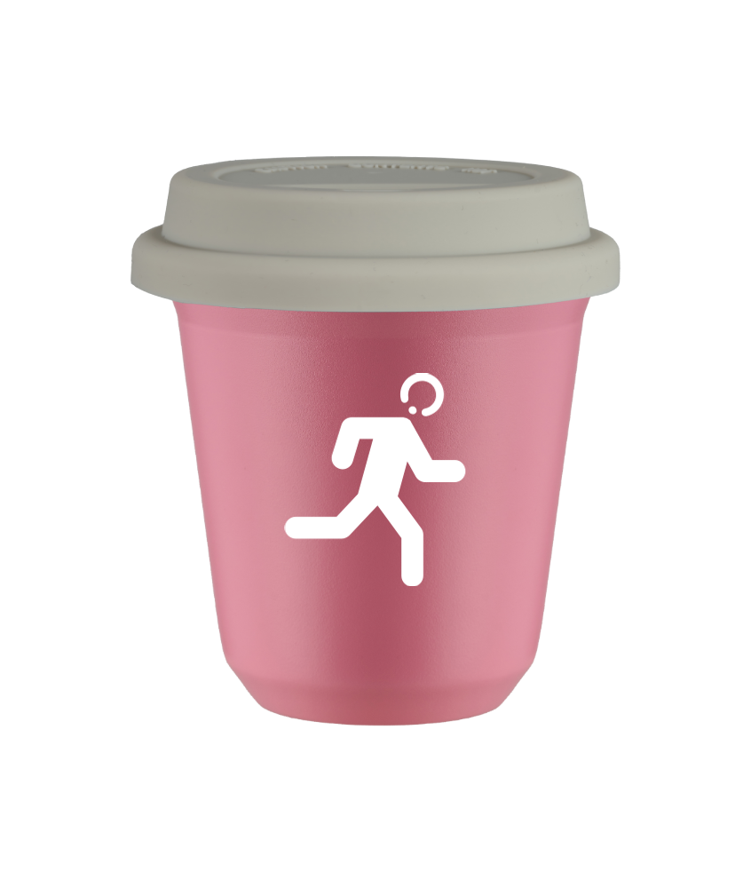 Tasse 150 ml ROSE "Coureur (blanc)", avec couvercle blanc Tasse 150 ml ROSE "Coureur (blanc)", avec couvercle blanc