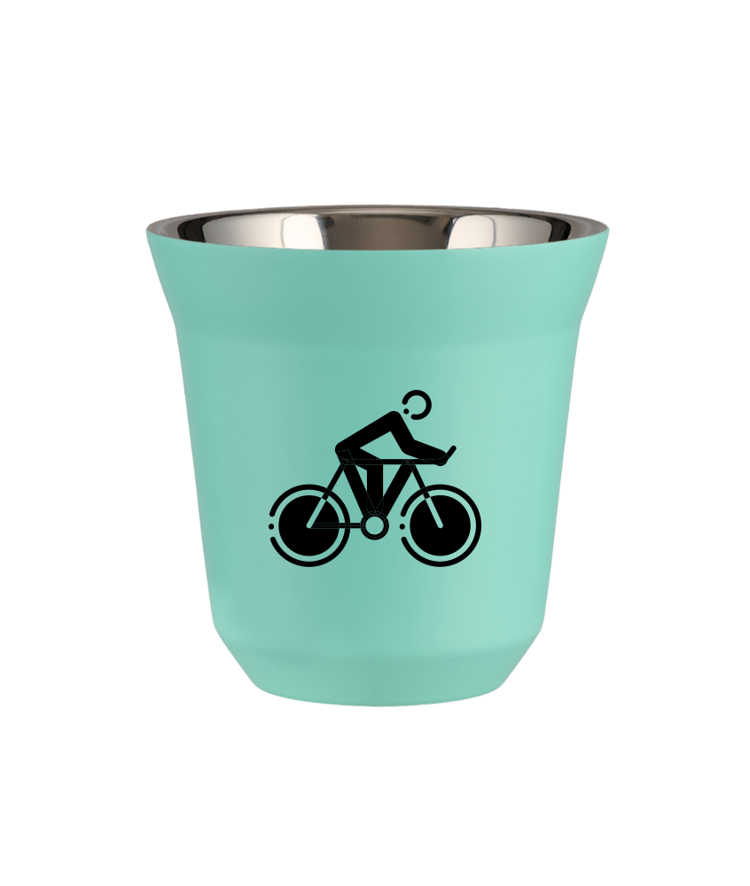 Tasse 80 ml TURQUOISE "Cyclisme 2"