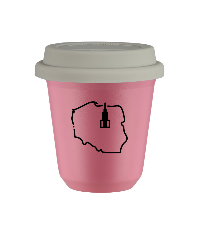 Tasse 150 ml ROSE "Pologne", avec couvercle blanc