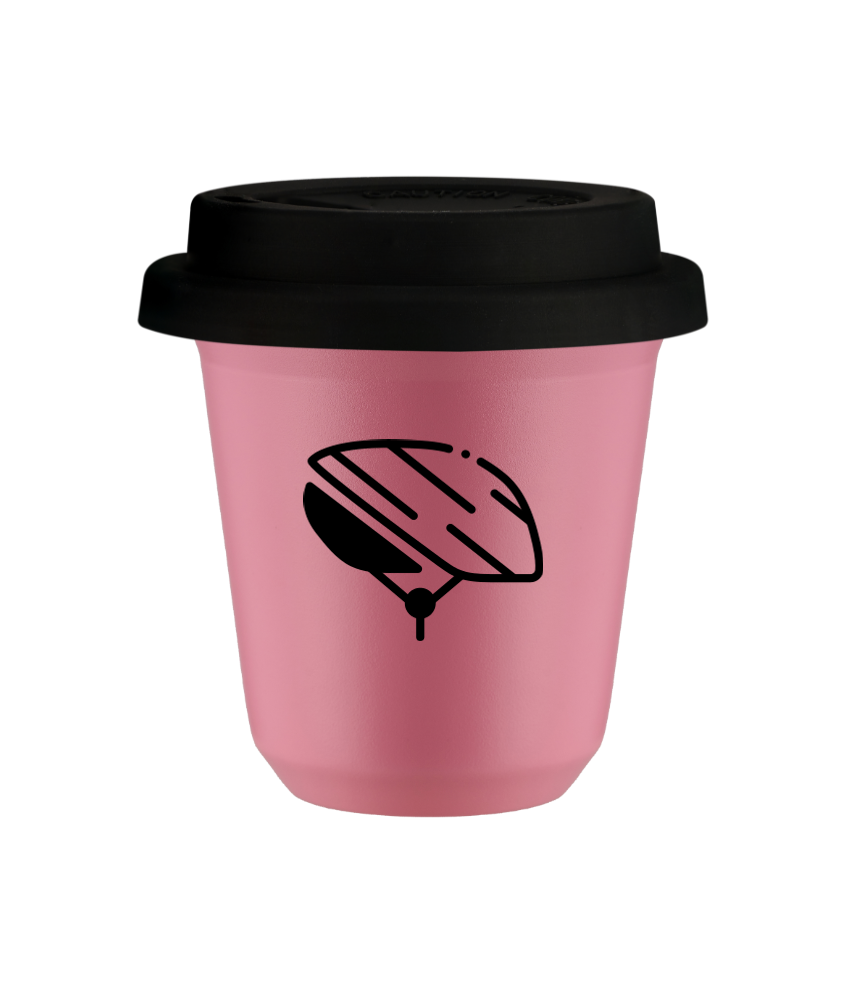 Tasse 150 ml ROSE "Casque", avec couvercle noir Tasse 150 ml ROSE "Casque", avec couvercle noir