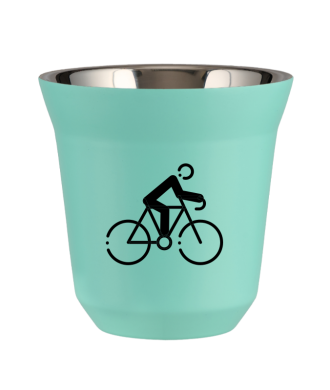 Tasse 80 ml TURQUOISE "Cyclisme 3 (noir)" Tasse 80 ml TURQUOISE "Cyclisme 3 (noir)"