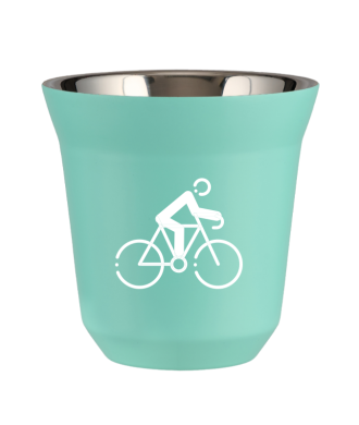 Tasse 80 ml TURQUOISE "Cyclisme 3 (blanc)" Tasse 80 ml TURQUOISE "Cyclisme 3 (blanc)"