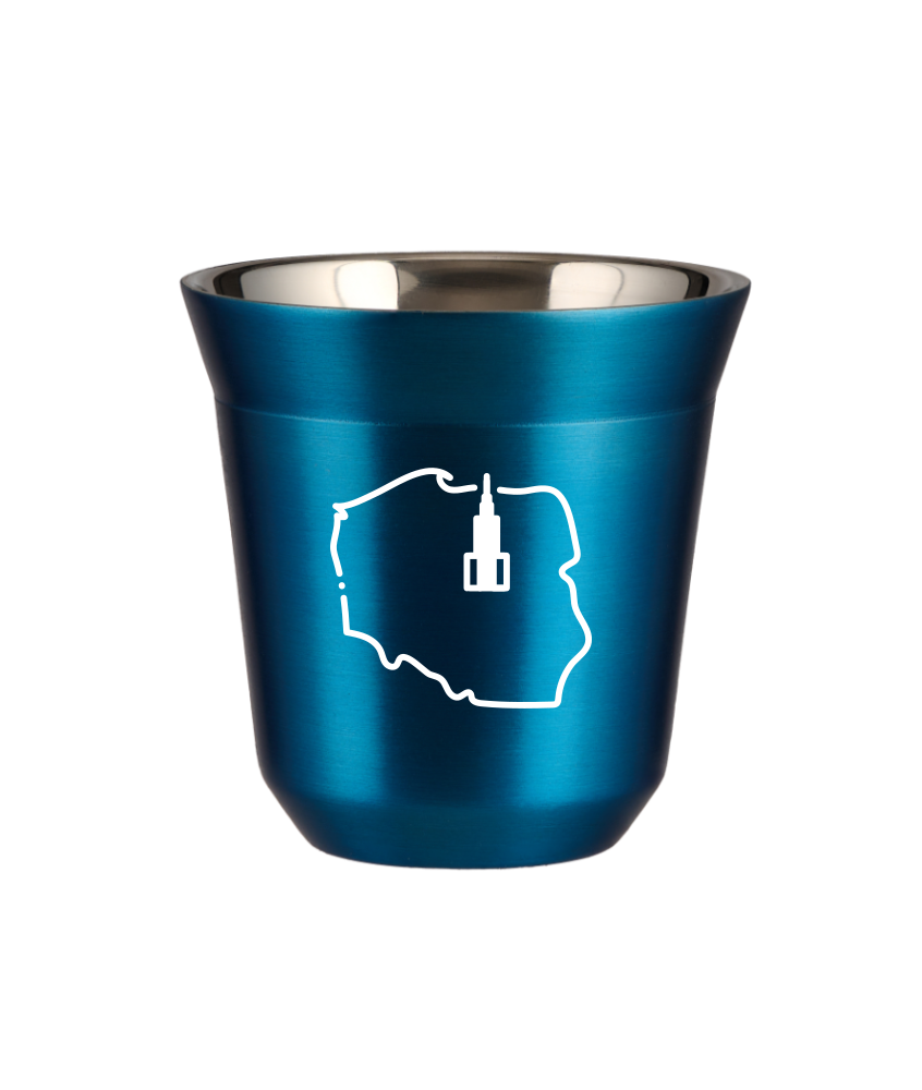 Tasse 240 ml BLEU MÉTALLIQUE "Pologne (blanc)" Tasse 240 ml BLEU MÉTALLIQUE "Pologne (blanc)"