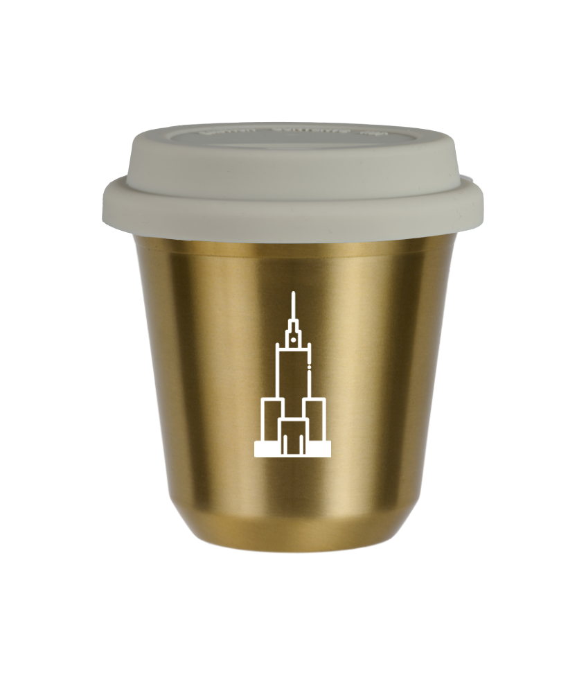 Tasse 240 ml OR "Pałac kultury i nauki (blanc)", avec couvercle blanc Tasse 240 ml OR "Pałac kultury i nauki (blanc)", avec couvercle blanc