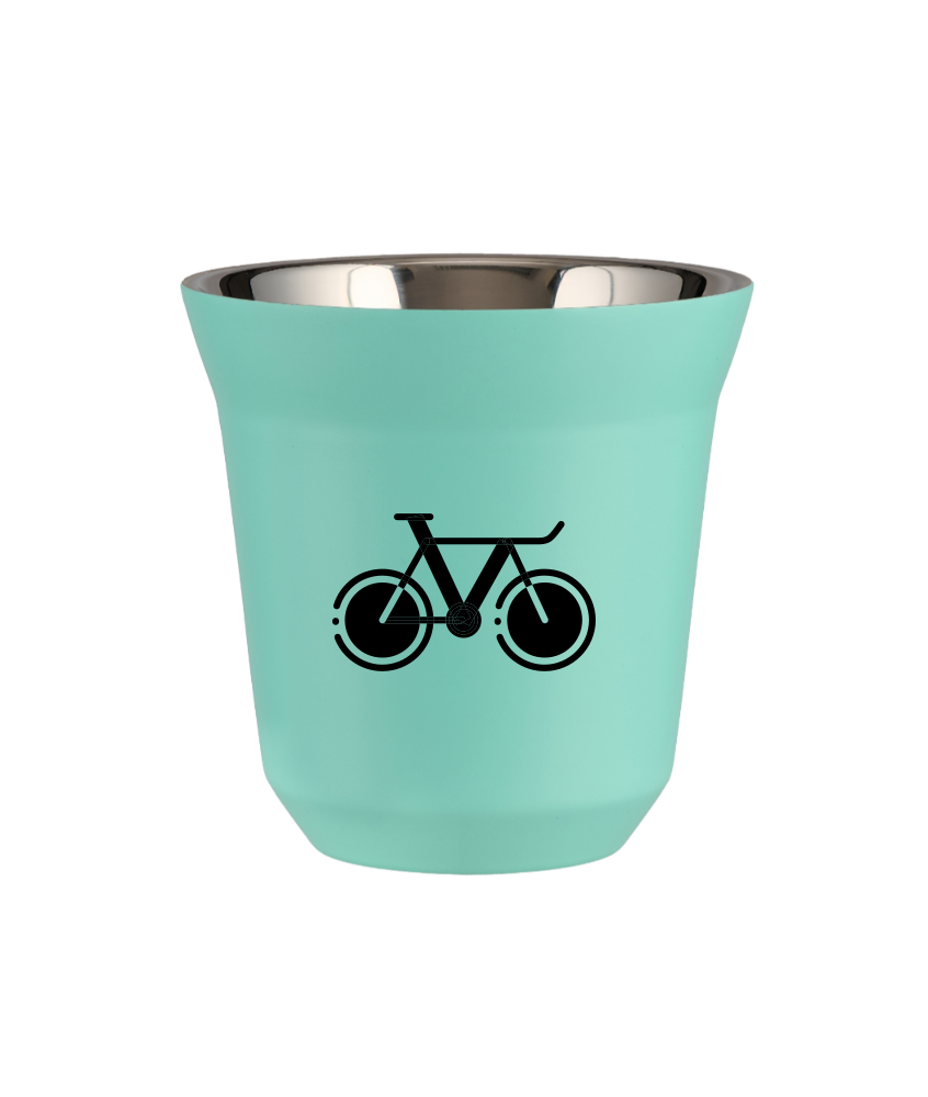 Tasse 80 ml TURQUOISE "Vélo 1"