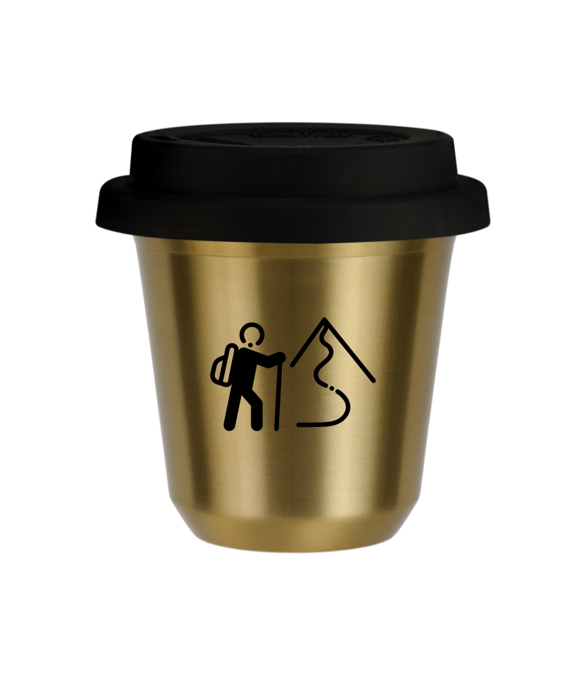 Tasse 240 ml OR "Escalade 2", avec couvercle noir Tasse 240 ml OR "Escalade 2", avec couvercle noir