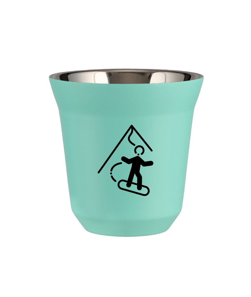 Tasse 240 ml TURQUOISE "Snowboard (noir)"