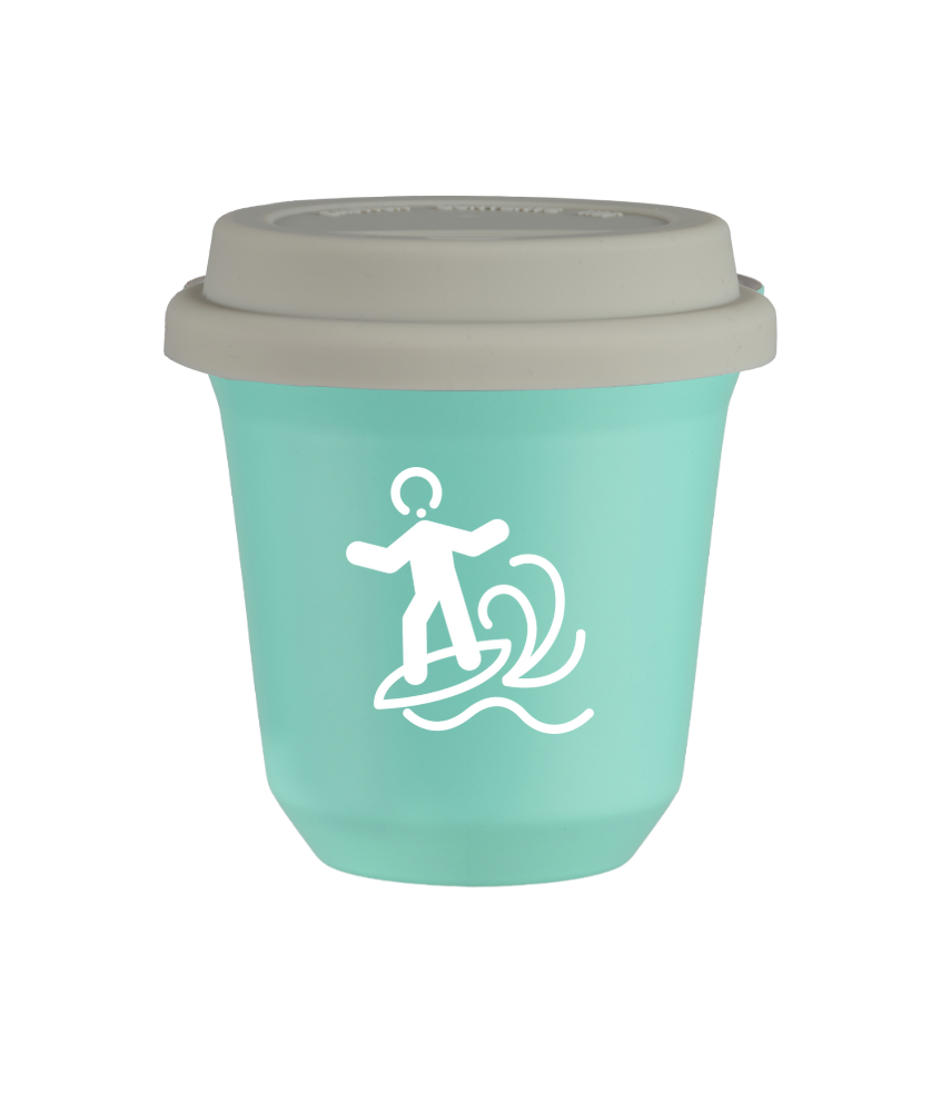 Tasse 240 ml TURQUOISE "Planche à voile (blanc)", avec couvercle blanc Tasse 240 ml TURQUOISE "Planche à voile (blanc)", avec couvercle blanc