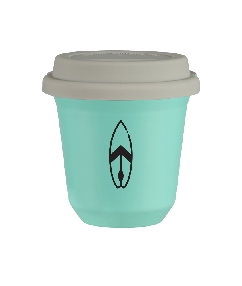 Tasse 240 ml TURQUOISE "Planche (noir)", avec couvercle blanc Tasse 240 ml TURQUOISE "Planche (noir)", avec couvercle blanc