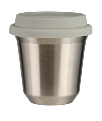 Tasse 80 ml ARGENT, avec couvercle blanc Tasse 80 ml ARGENT, avec couvercle blanc