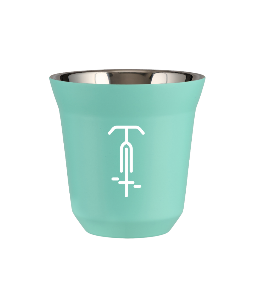 Tasse 240 ml TURQUOISE "Cyclisme 1 (blanc)"