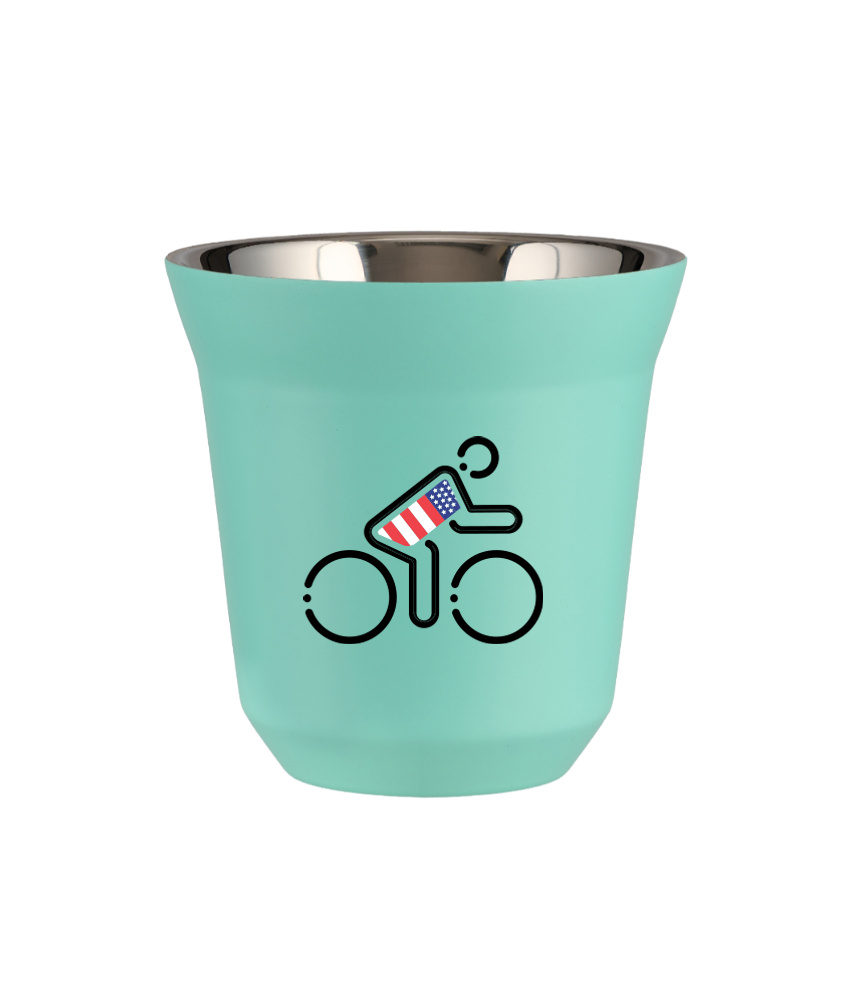 Tasse 240 ml TURQUOISE "Cycliste aux couleurs britanniques"