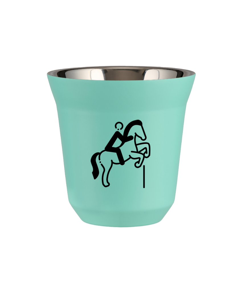 Tasse 240 ml TURQUOISE "Équitation 1 (noir)" Tasse 240 ml TURQUOISE "Équitation 1 (noir)"