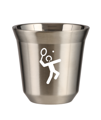 Tasse 80 ml ARGENT "Tennis 2 (blanc)" Tasse 80 ml ARGENT "Tennis 2 (blanc)"