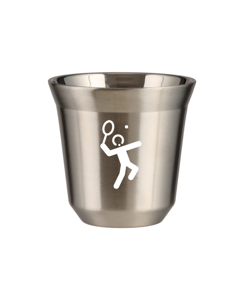 Tasse 80 ml ARGENT "Tennis 2 (blanc)"