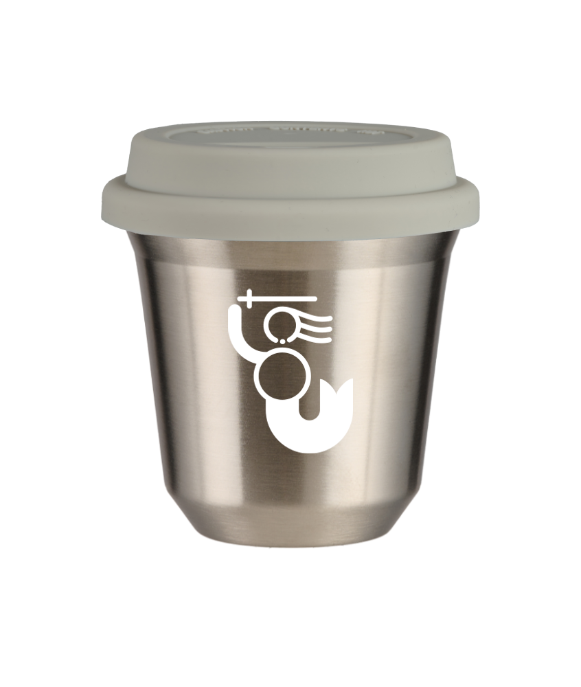 Tasse 240 ml ARGENT "WARSZAWSKA SYRENKA (blanc)", avec couvercle blanc Tasse 240 ml ARGENT "WARSZAWSKA SYRENKA (blanc)", avec couvercle blanc