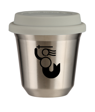 Tasse 80 ml ARGENT "WARSZAWSKA SYRENKA", avec couvercle blanc Tasse 80 ml ARGENT "WARSZAWSKA SYRENKA", avec couvercle blanc