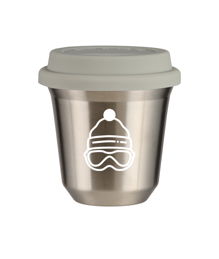 Tasse 240 ml ARGENT "Casquette (blanc)", avec couvercle blanc Tasse 240 ml ARGENT "Casquette (blanc)", avec couvercle blanc