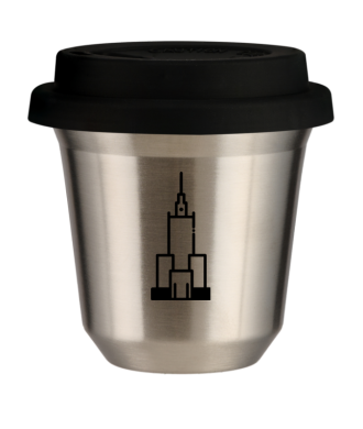 Tasse 80 ml ARGENT "Pałac kultury i nauki", avec couvercle noir Tasse 80 ml ARGENT "Pałac kultury i nauki", avec couvercle noir