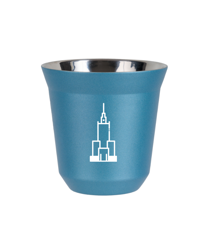 Tasse 240 ml BLEU CLAIR MÉTALLIQUE "Pałac kultury i nauki (blanc)"