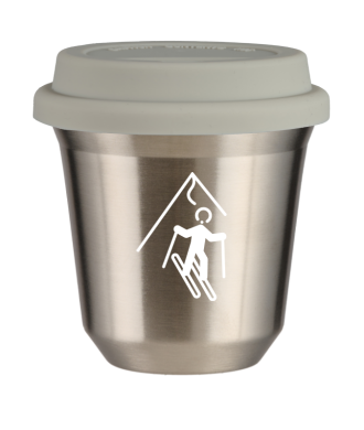 Tasse 80 ml ARGENT "Ski (blanc)", avec couvercle blanc Tasse 80 ml ARGENT "Ski (blanc)", avec couvercle blanc